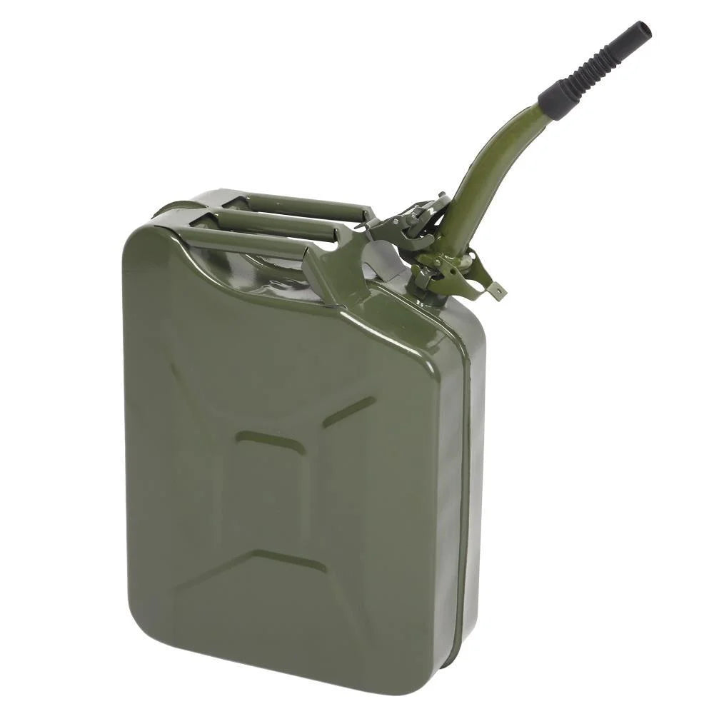 YUONAO 3-Pack 5 Gal (20L) Steel Gas Fuel Can �C Army Green Military-Grade Gasoline Container for Emergency, Outdoor, Off-Road, Camping