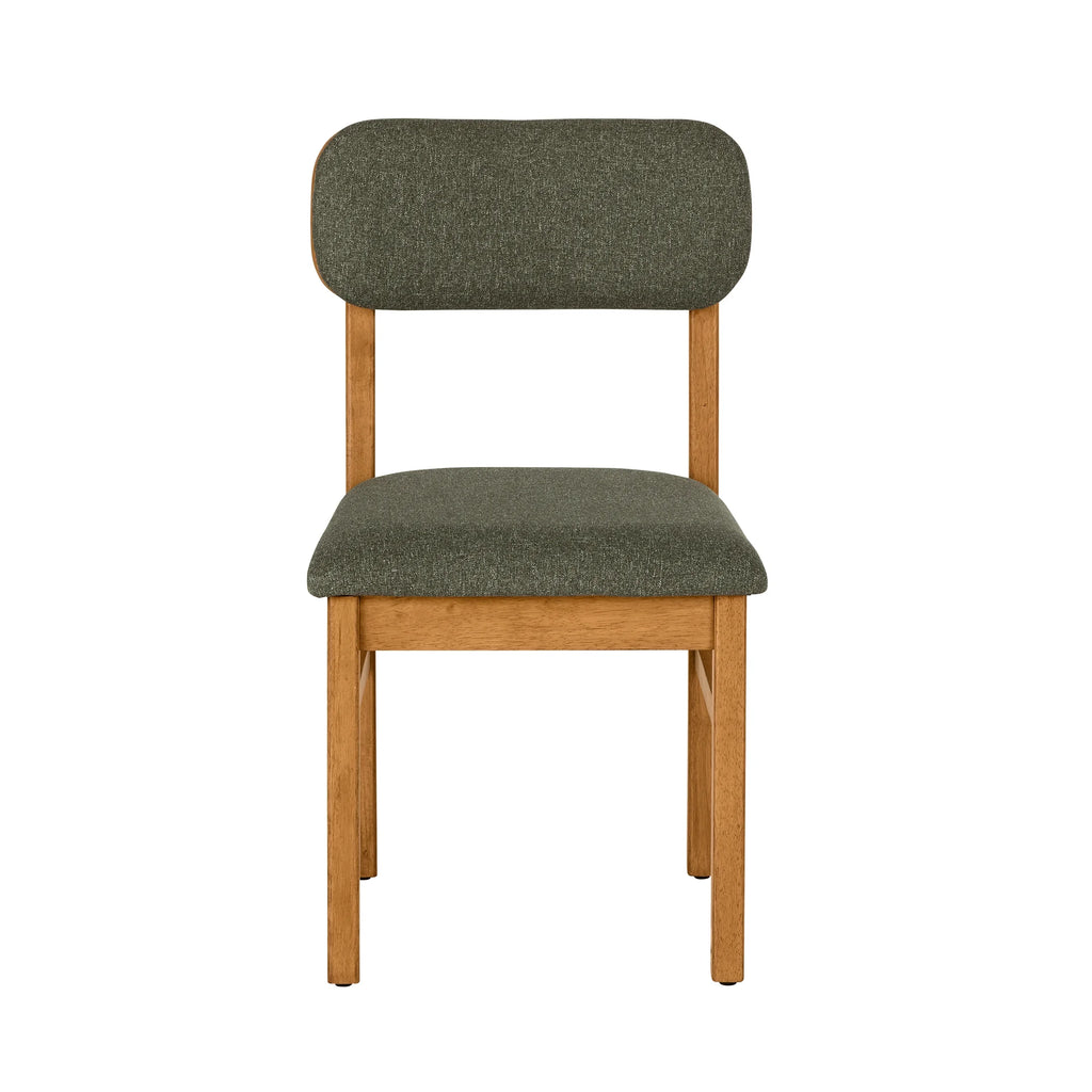 Better Homes & Gardens Juliet Dining Chairs 2 Pack, Light Honey Finish and Olive Green
