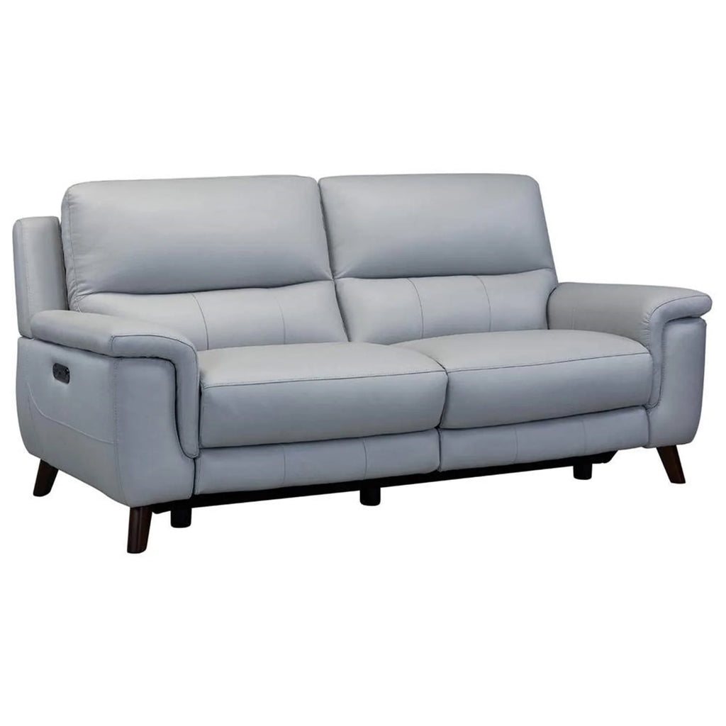 Lizette Top Grain Leather Dove Grey Power Recliner Sofa with USB