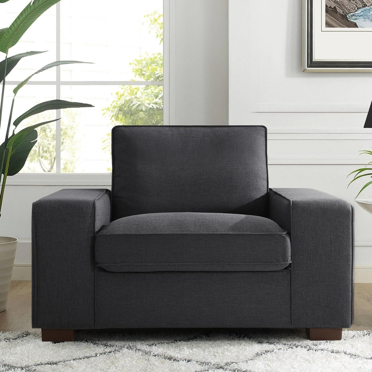 88.58" Modern loveseat Sofas Living Room,Couches Love Seat with Wood Frame for Bedroom, Office, Apartment, Dorm, Studio /Easy, Tool-Free Assembly（Beige）
