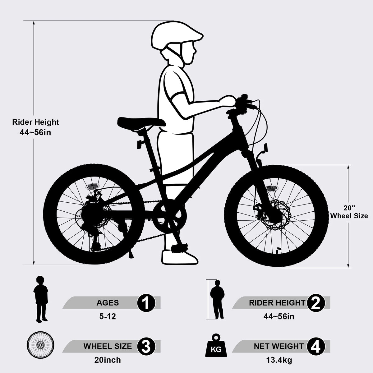 iYofe 20 Inch Kids Mountain Bikes for Girls and Boys, Shimano 7-Speed Mountain Bike, Pink