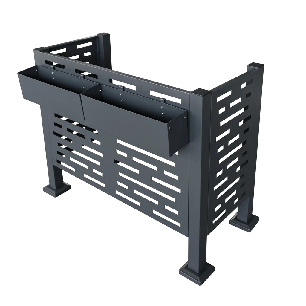 Metal AC Unit Privacy Fence Cover Panel - Outdoor Air Conditioner Hide Fence for Concealing HVAC Units