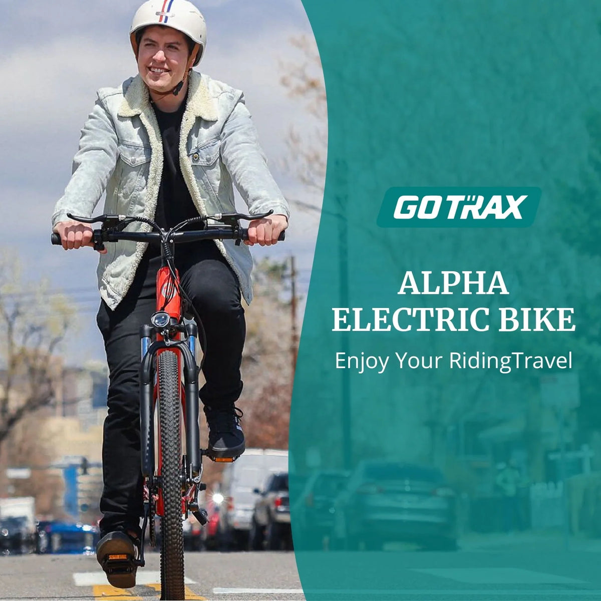 GOTRAX Alpha 29" Electric Mountain Bikes for Adult, 350W 7 Speed Commuter Travel E-Bikes, Orange