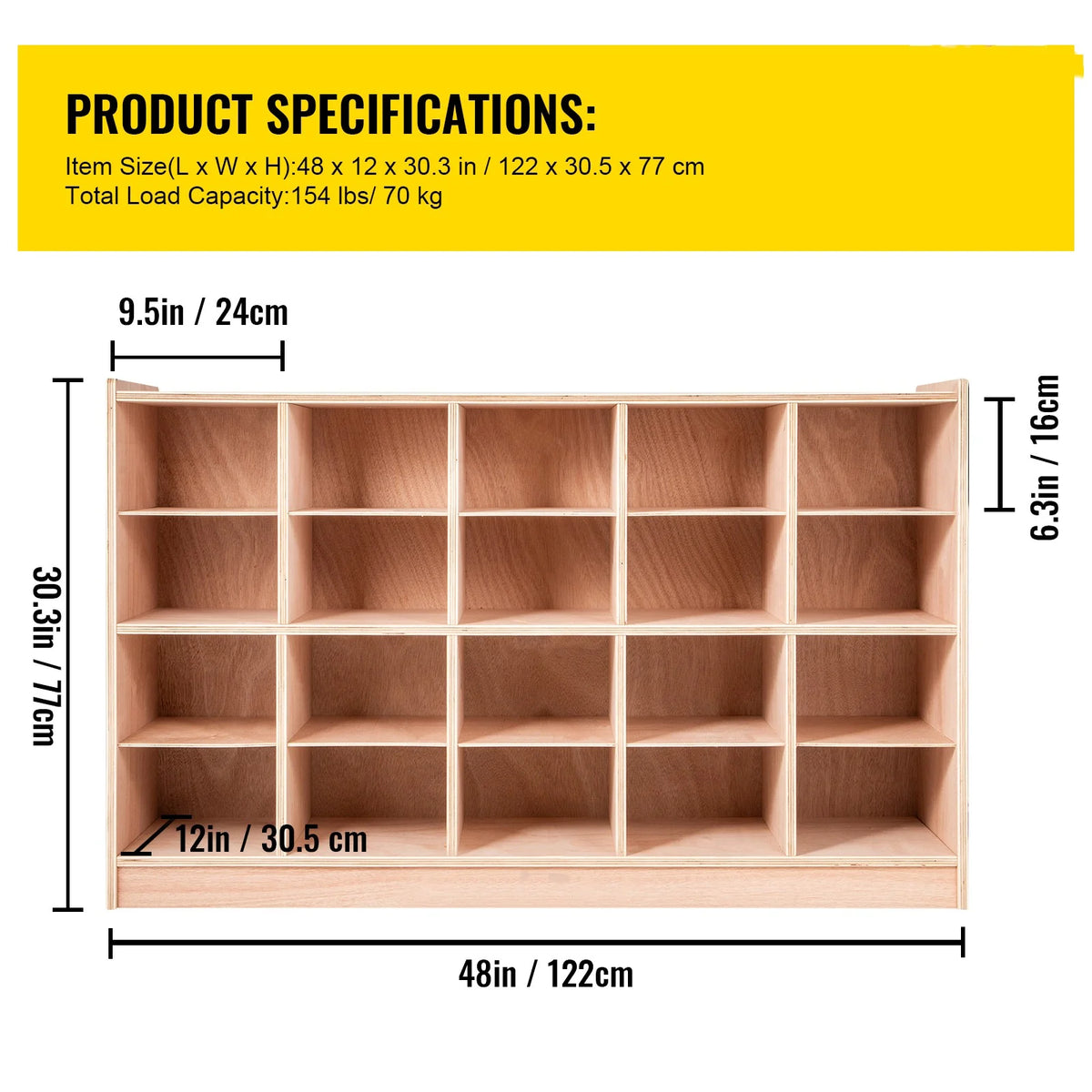 BENTISM Classroom Storage Cabinet Preschool Storage Shelves Wooden 8 Grids Toys Books