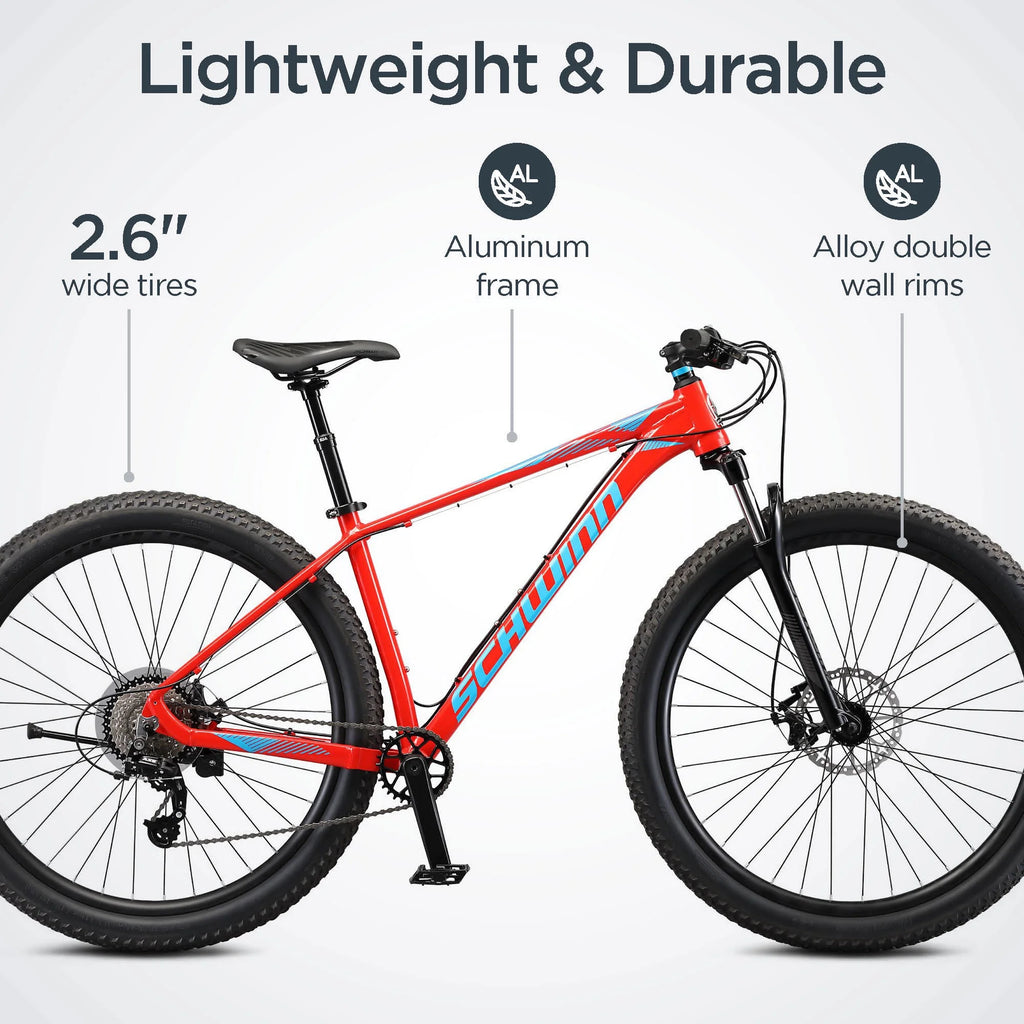 Schwinn Axum DP 29 inch Mens Mountain Bike, 19 inch Frame Adult Bicycle, Red