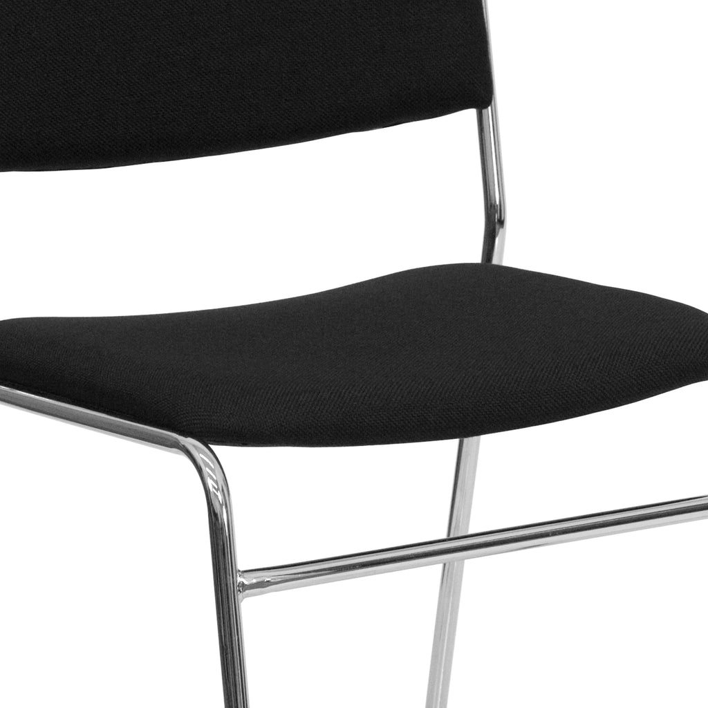 Flash Furniture Hercules Series Adult High-Density Vinyl Sled Base Stack Chairs, Set of 5, Black