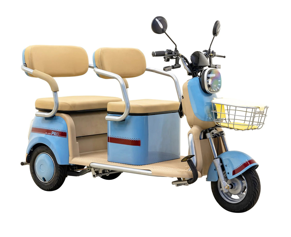 Massimo MGC E-Trike 3-Wheel Electric Cart – 17 MPH, 2-Seater Adult Scooter – Blue