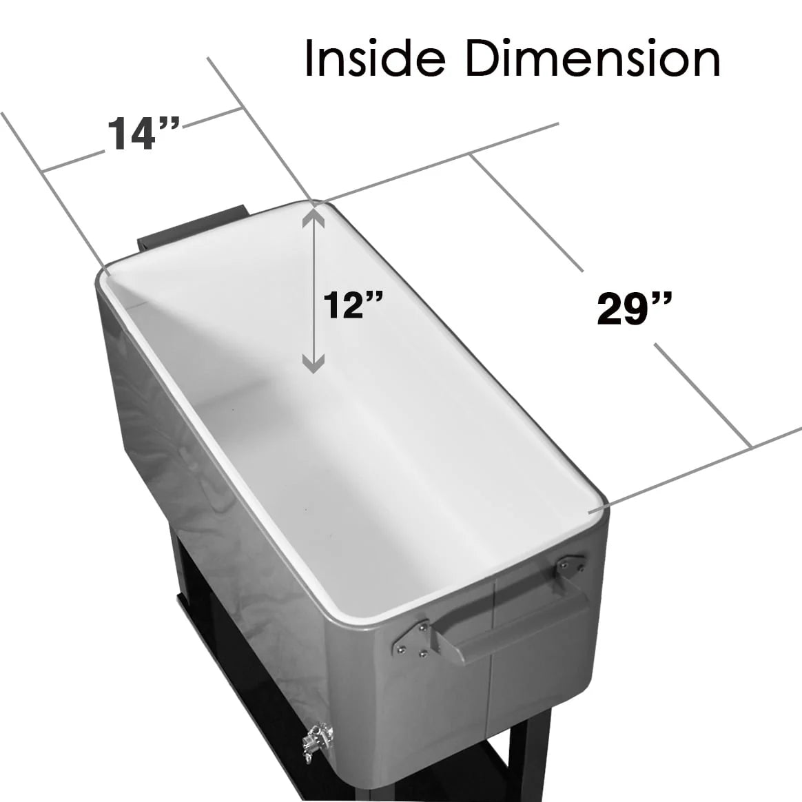 Home Aesthetics Grey 80 Qt Quart Rolling Cooler Ice Chest Beverage Bar for Patio