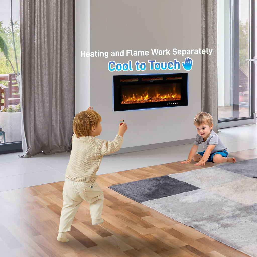 Ktaxon 30" Electric Fireplace, Freestanding/Inserts/Wall Mounted Fireplace Heater with Remote Control, 12 Adjustable Flame Colors, Log & Crystal, 8H Timer for Living Room, Bedroom