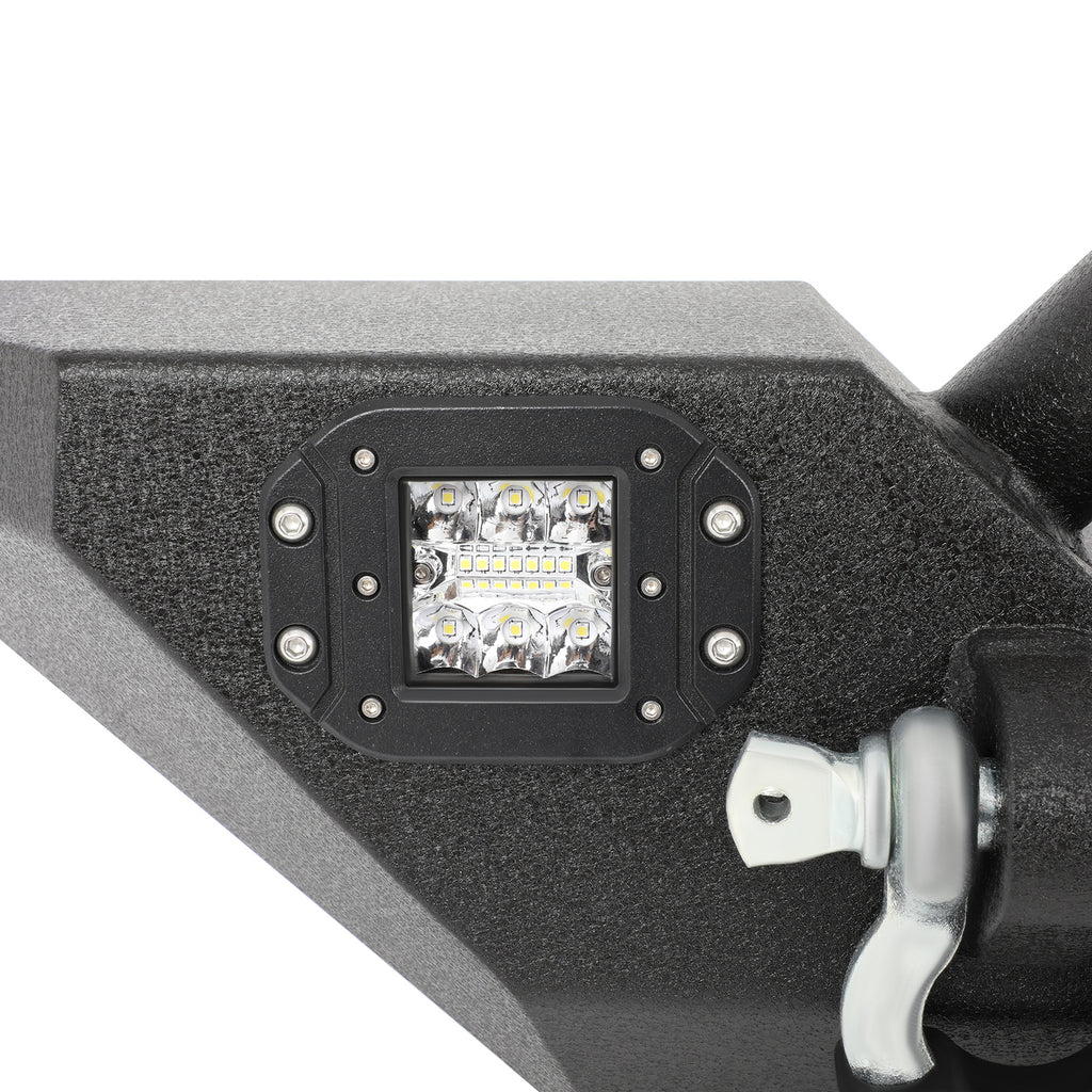 cciyu Front Bumper Compatible for Wrangler JK/JL 2007-2022 with D-ring, LED Lights