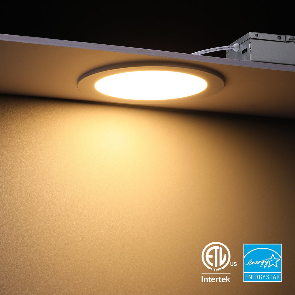 16 Pack 4" 5CCT Dimmable LED Recessed Light with J-Box, 2700K/3000K/3500K/4000K/5000K Selectable, 10W LED Downlight, Aluminum