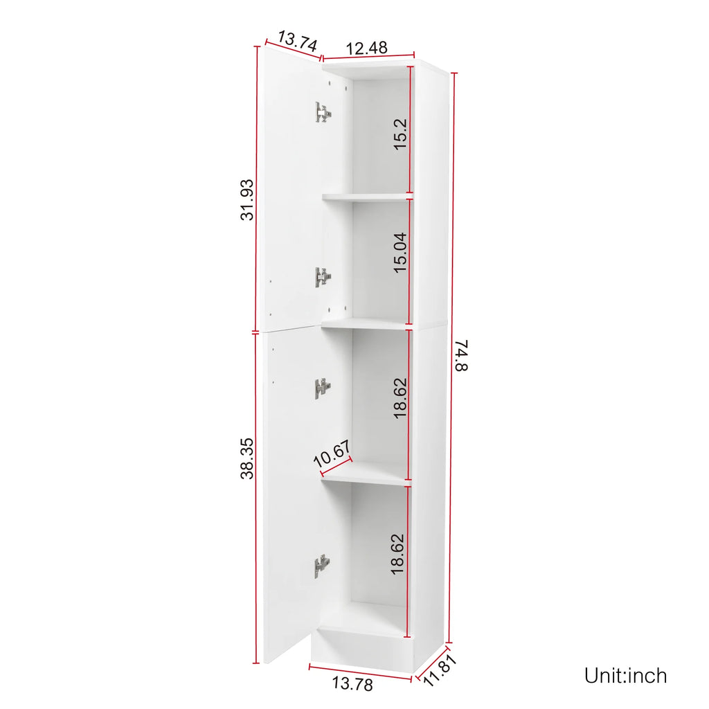 Slim Tall Storage Cabinet,Pantry Cabinet with Doors Shelves Small Space for Kitchen Living Room Bathroom