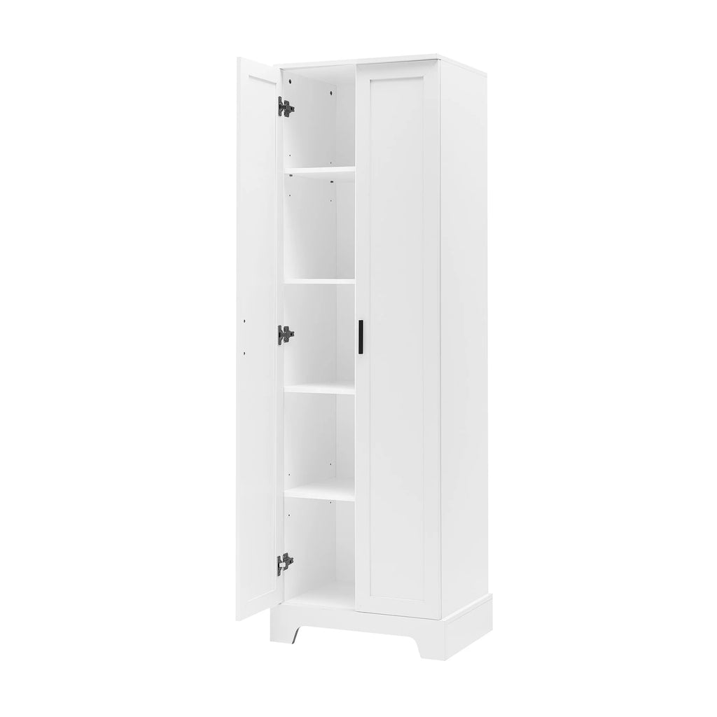 Urli Modern Double Door Storage Cabinet with Adjustable Shelves, Black