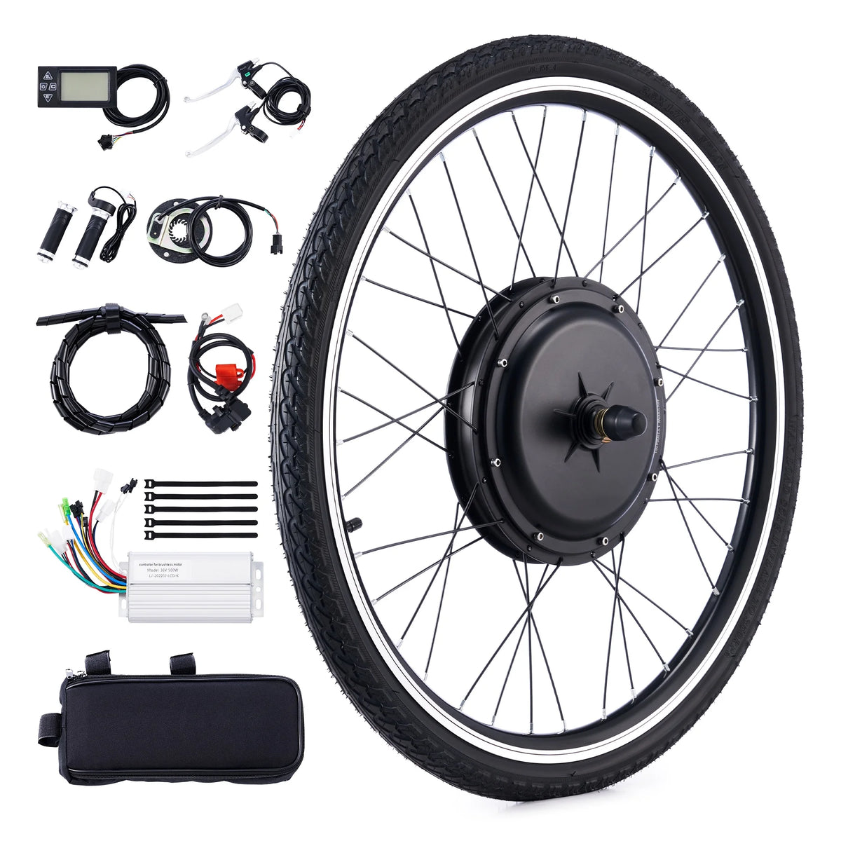 Viribus Electric Bike Conversion Kit 26" Rear Wheel 1000W Hub Motor LCD eBike DIY Set