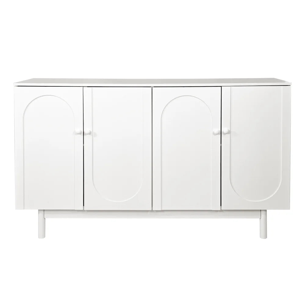 Large 4-Door Storage Cabinet with Adjustable Shelves, Modern Multi-Room Organizer for Living Room, Kitchen, Bedroom, Hallway - Blue
