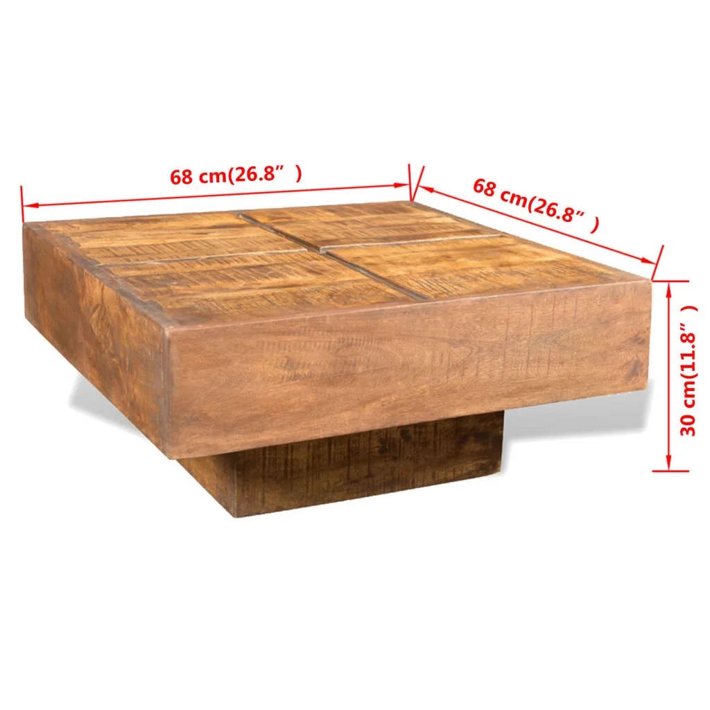 vidaXL Coffee Table Brown Square Solid Mango Wood