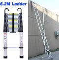 Dayplus Telescoping Ladder 20FT Telescopic Extension Ladder Aluminum Extendable Lightweight Ladder Steps Safety Collapsible Ladder