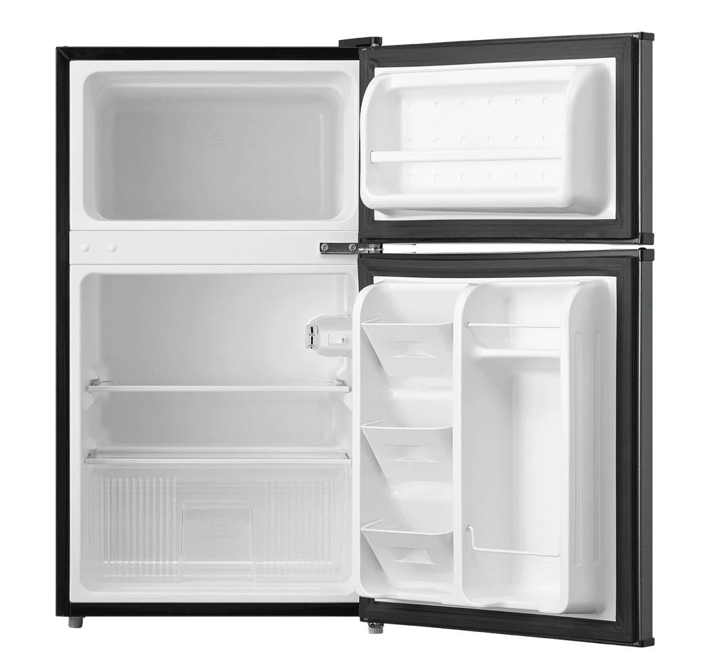 Arctic King 3.2 Cu ft Two Door Mini Fridge with Freezer, Stainless Steel, E-Star, ARM32D5ASL
