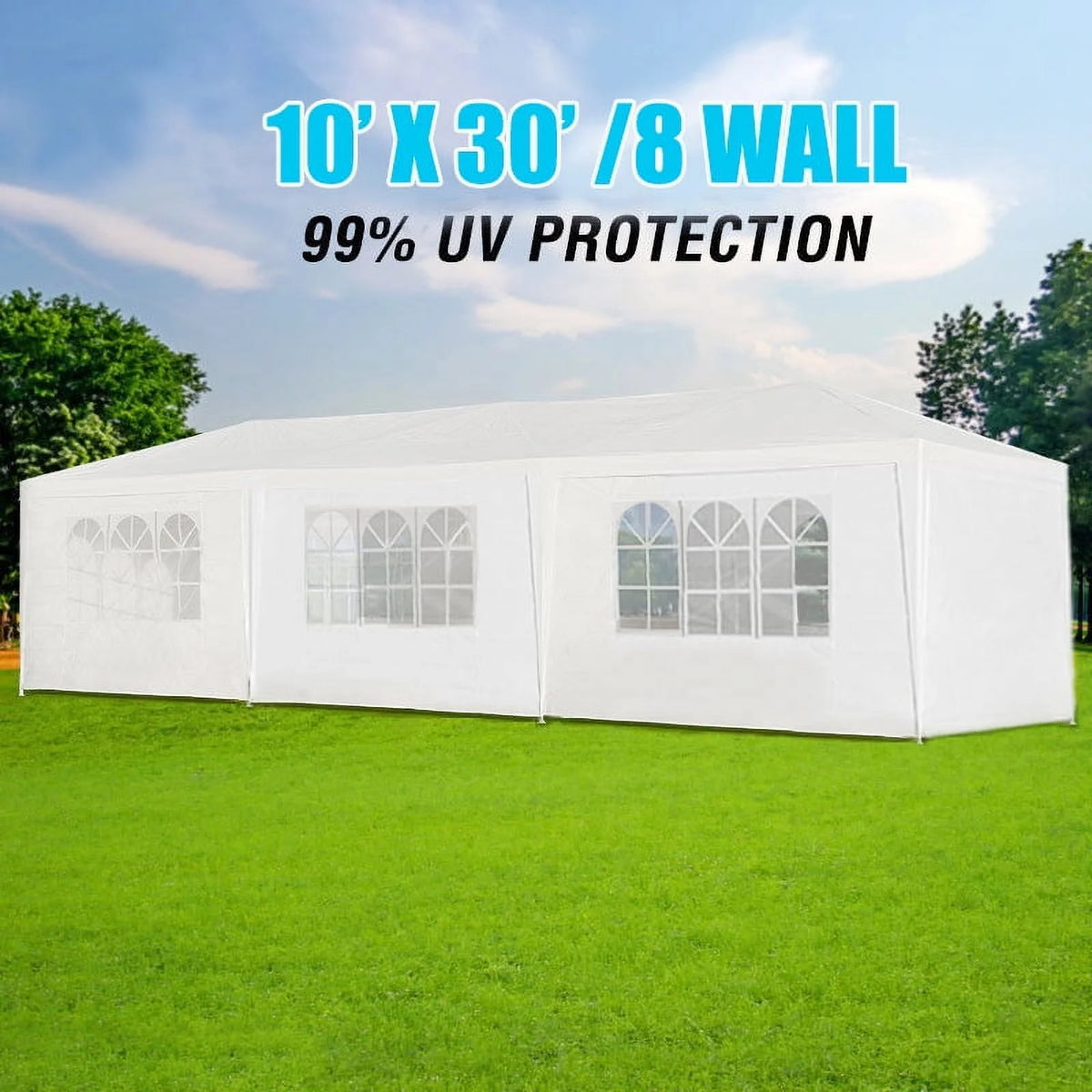 10'x20' Canopy Tent Wedding Party Outdoor Gazebo with 6 Removable Sidewalls for Weddings and Events