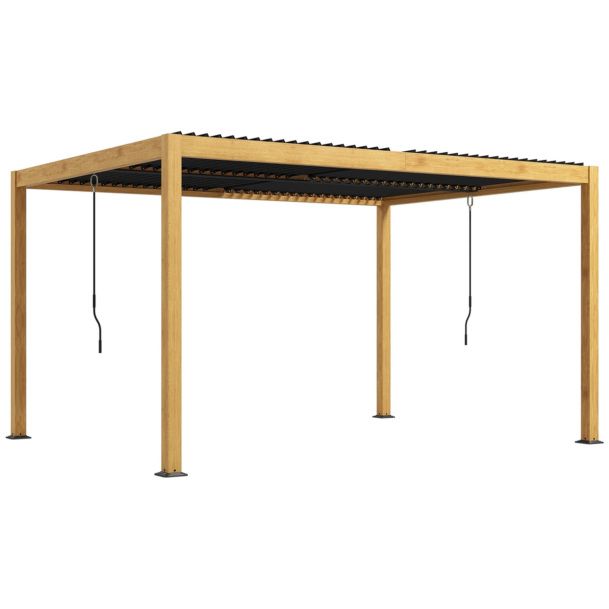 Outsunny 10' x 13' Louvered Pergola with Adjustable Roof, Aluminum Hardtop Gazebo for Patio, Deck, Garden, Yard, Beach