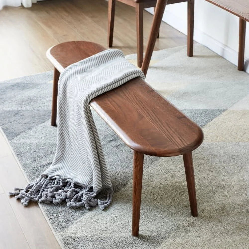 Dining Benches, Natural Oak Wood Bench, Entryway Bench Bed Bench for Kitchen, Dining Room, Living Room, Walnut