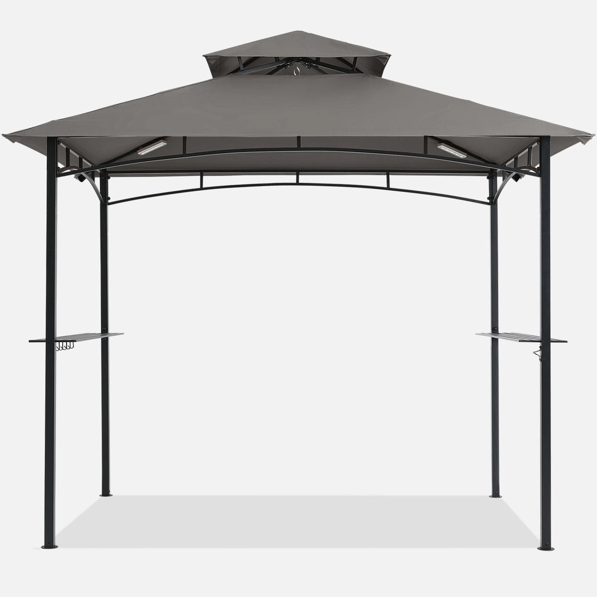 MASTERCANOPY 8' x 5' Grill Gazebo Outdoor BBQ Gazebo Canopy with LED Lights for Patio, Brown