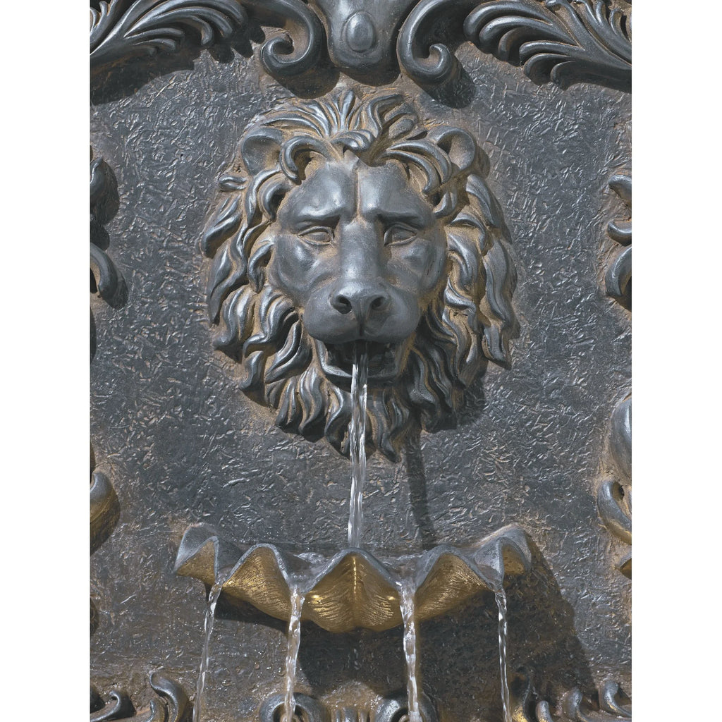 Royal Lion Acanthus 50" High Large Italian Indoor Outdoor Decor Faux Stone Floor Fountain with Light LED