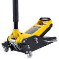 KFFKFF Low Profile Floor Jack, 2 Ton Capacity, Dual Piston Fast Pump, Hydraulic Auto Jack, 3.2"-14.6" Lift Range, Robust for Racing & Heavy Duty Use (Yellow)