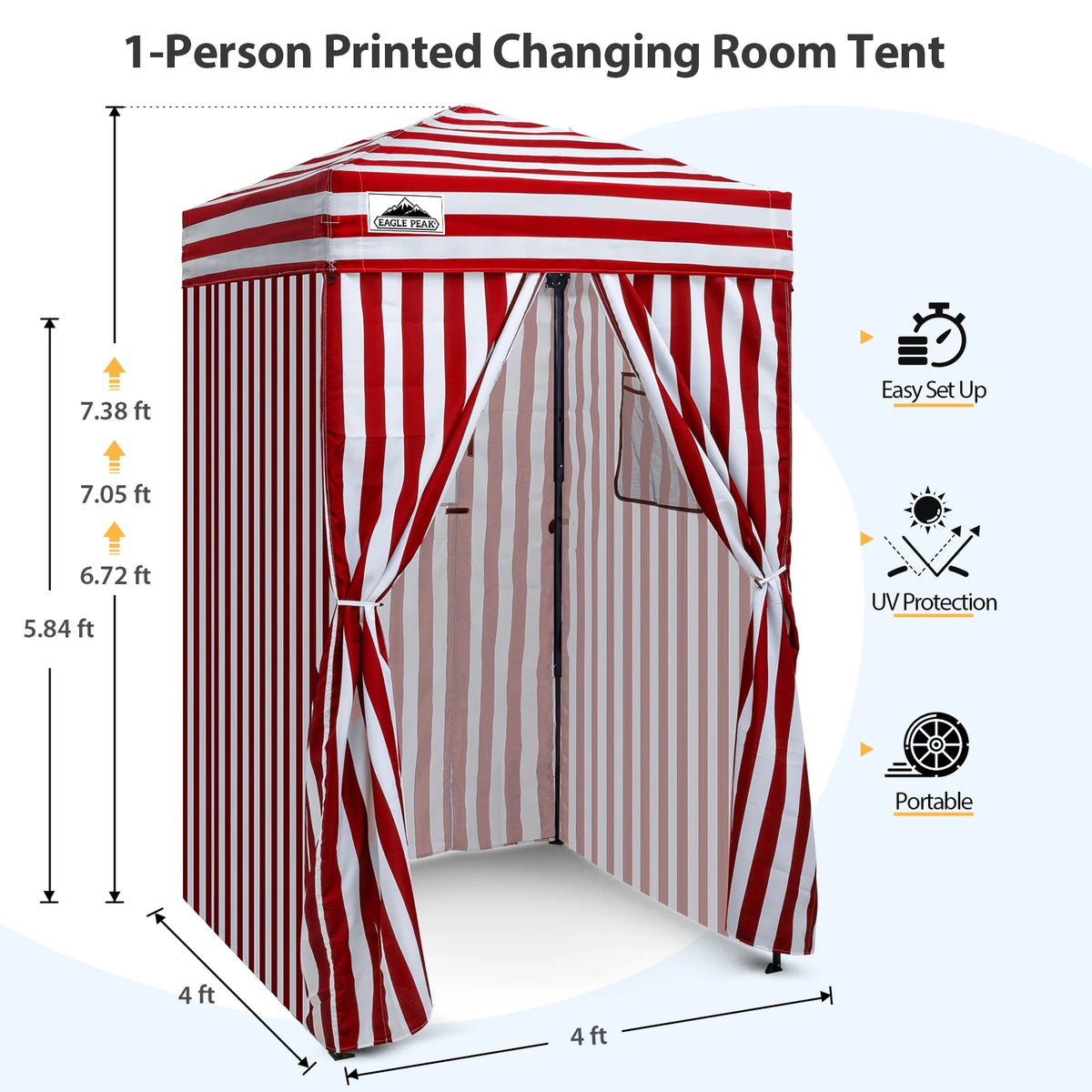 EAGLE PEAK Flex Ultra Compact 4 ft x 4 ft Pop-up Changing Room Canopy, Portable Privacy Cabana