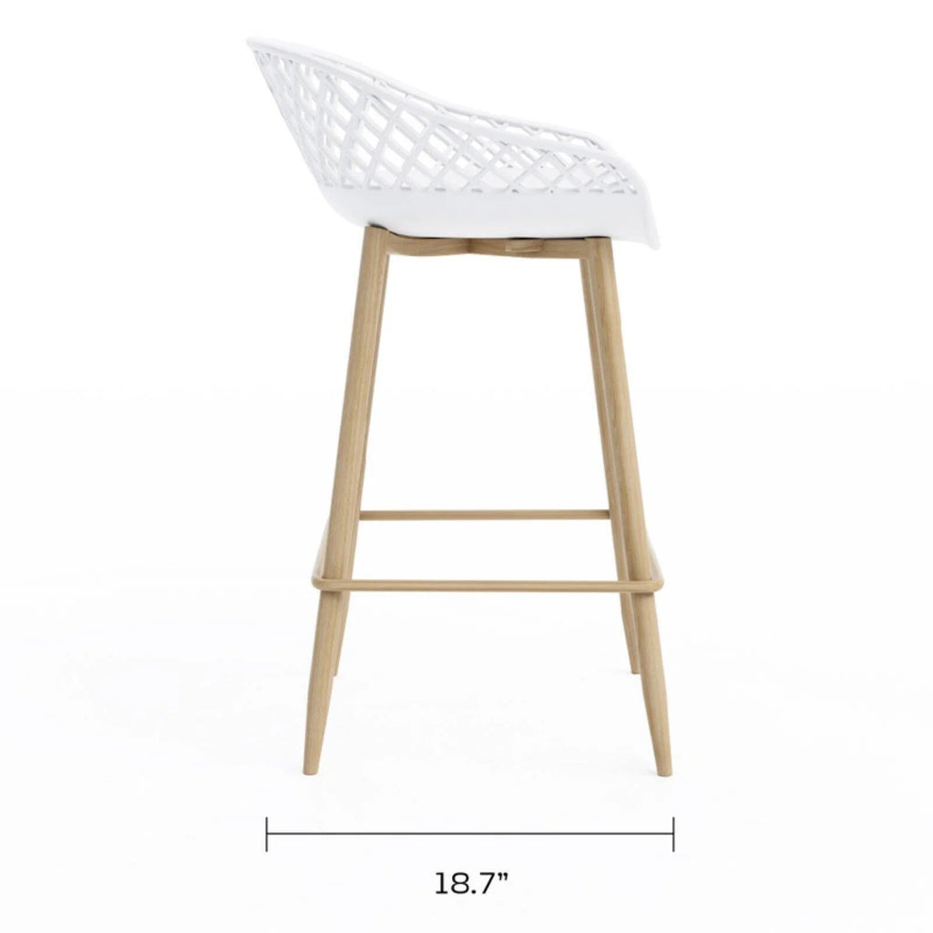 Kurv Indoor and Outdoor Counter Stool - Aloe Green - Set of 2