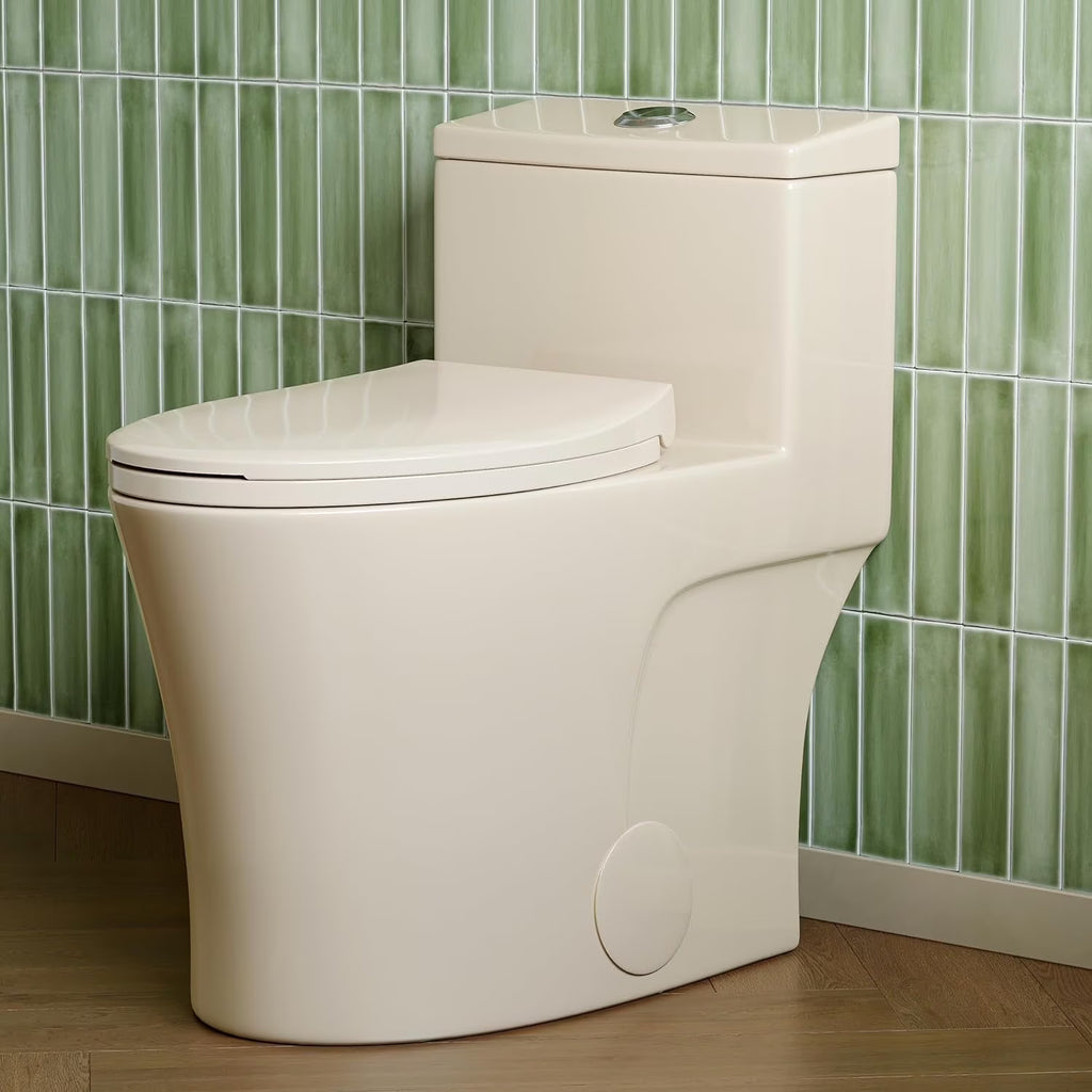 HOROW Compact One Piece Toilet with Comfort Seat ADA Height 17.3" Elongated Dual Flush 0.8/1.28 GPF