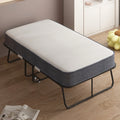 BALUS Folding Bed with Mattress for Adults, Foldable Bed with 4''Memory Foam Mattress, Portable Rollaway Guest Bed with Dustproof Bag & Baffle, Fold up Bed with Metal Frame Space Saving (Standard)