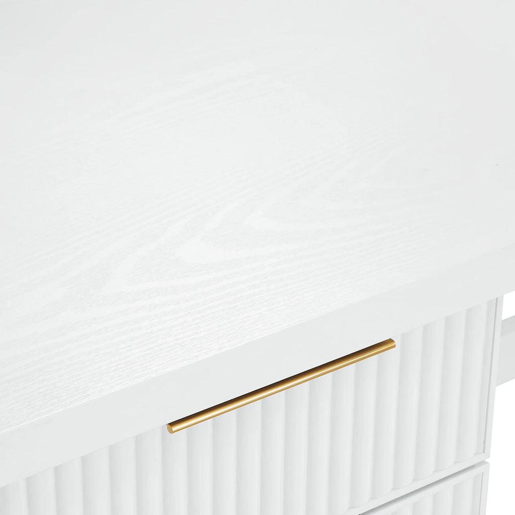 Better Homes & Gardens Lillian Fluted L-Shape Desk, Natural Pine Finish