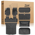 3W Tesla New Model Y Juniper Floor Mats and Cargo Liners, TPE Full Set Floor Liner for New Model Y 2025 2026, Cargo Mats and Seat Back Cover Protector, Car Mats for Tesla Accseeories, Black