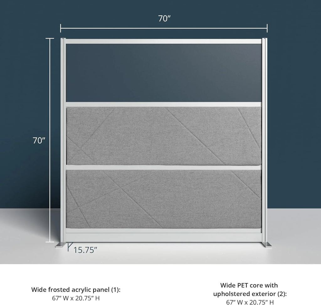 Stand Up Desk Store Tranquility Modular Wall and Sound Absorbing Room Divider | Sound Dampening Acoustic Modular Wall Panels for Office | Cubicle Noise Reduction and Partition (70'' x 48'')