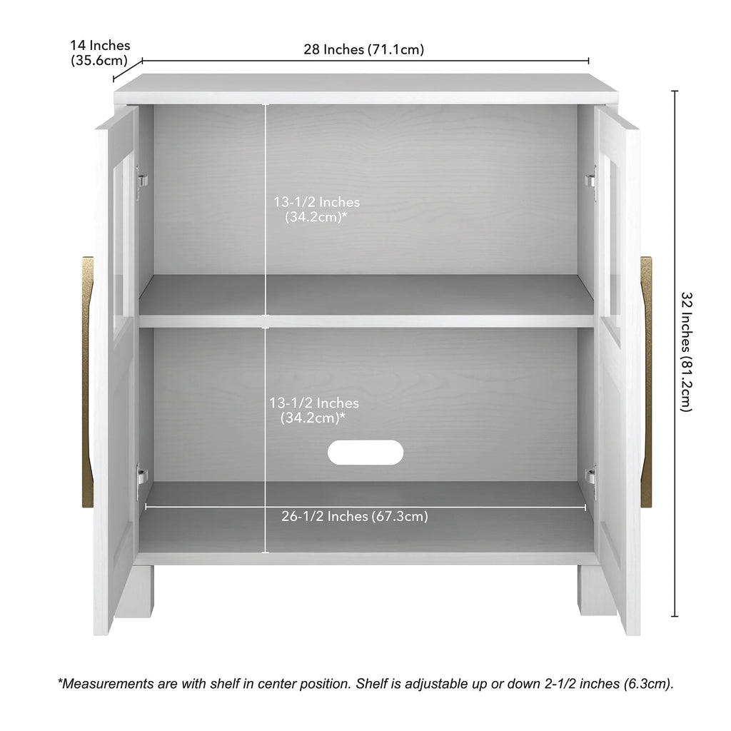Evelyn&Zoe Holbrook Rectangular Accent Cabinet, Alder White