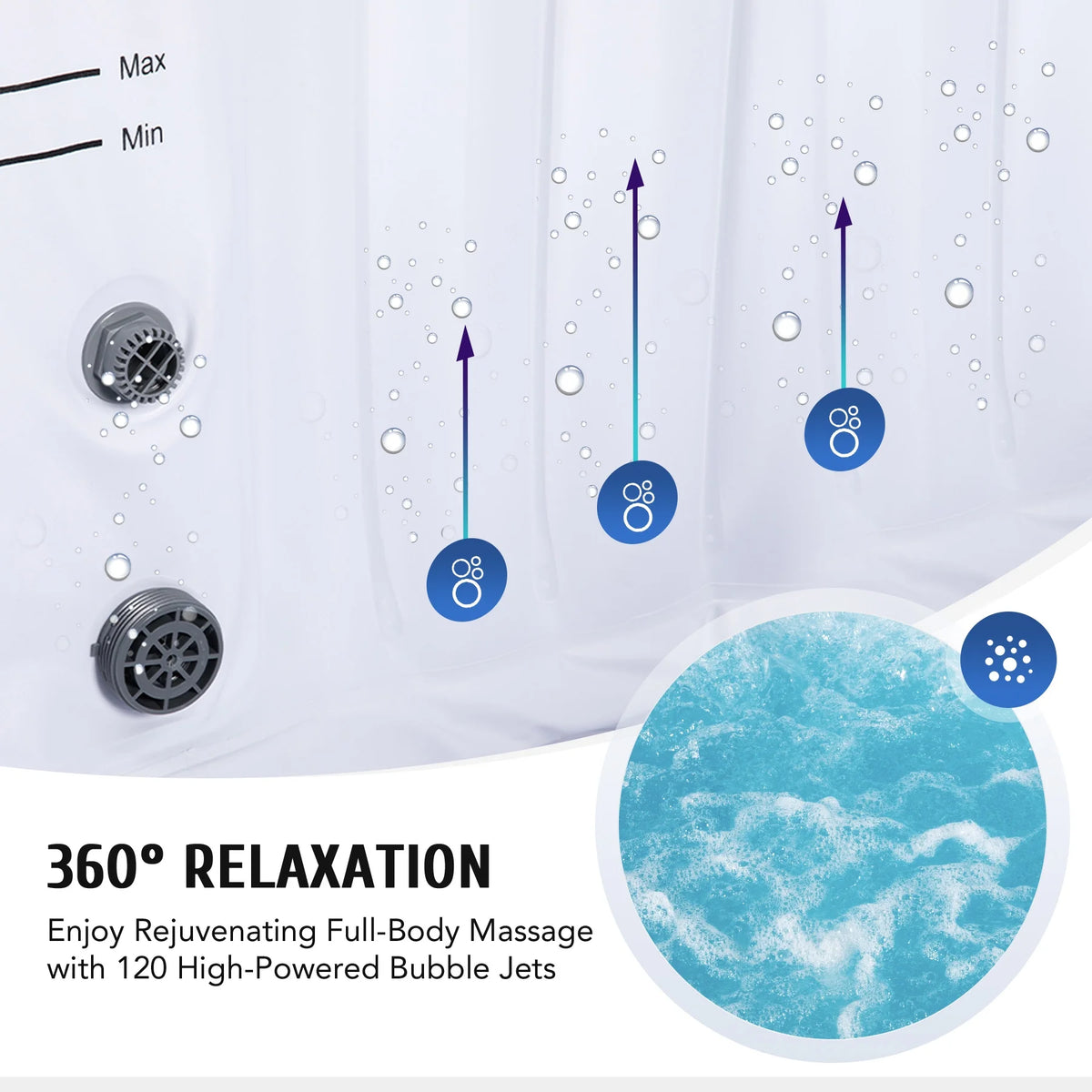 CO-Z 6ft Inflatable Hot Tub Pool with Massage Jets, Green