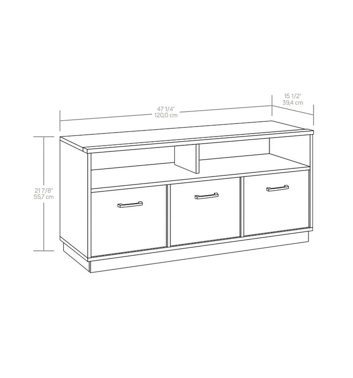 Mainstays 3-Door TV Stand Console for TVs up to 50", Blackwood Finish