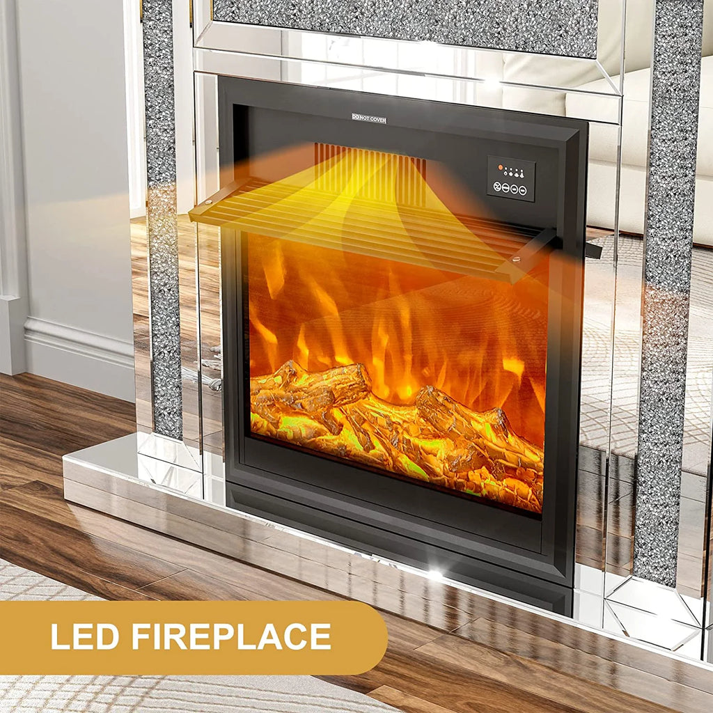 IKIFLY 47.24L x 41.33 H Mirrored Electric Fireplace