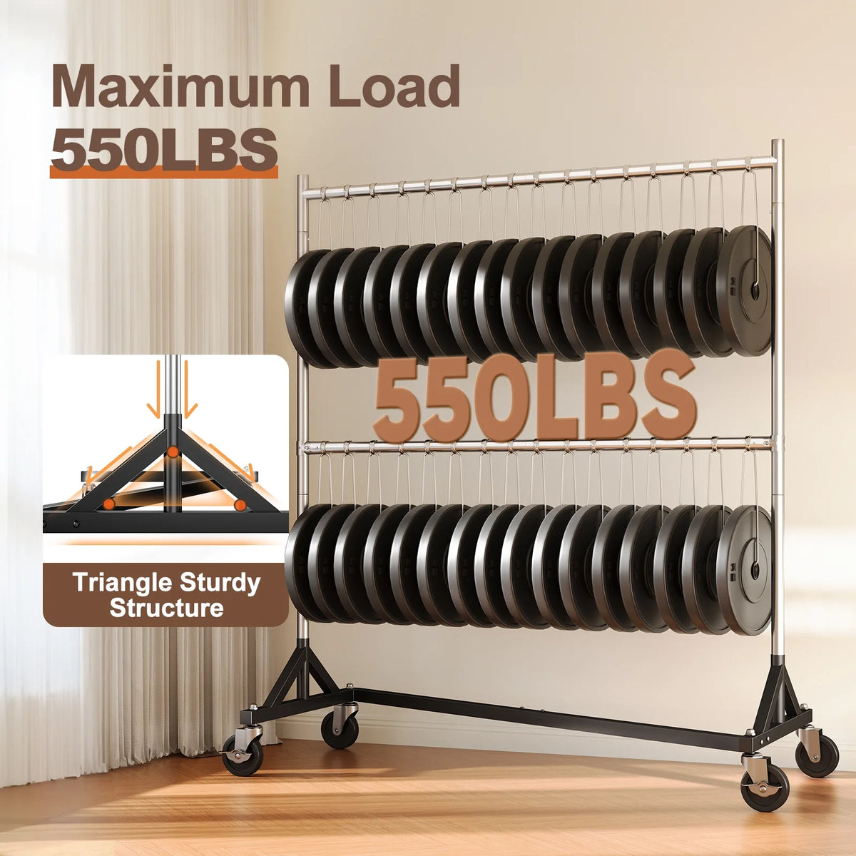 HOKEEPER 400LBS Commercial Z Base Garment Rack Heavy Duty Clothing Rack Height Adjustable Rolling Clothes Rack for Hanging Clothes Racks on Wheels Portable Z Rack Chrome Finish