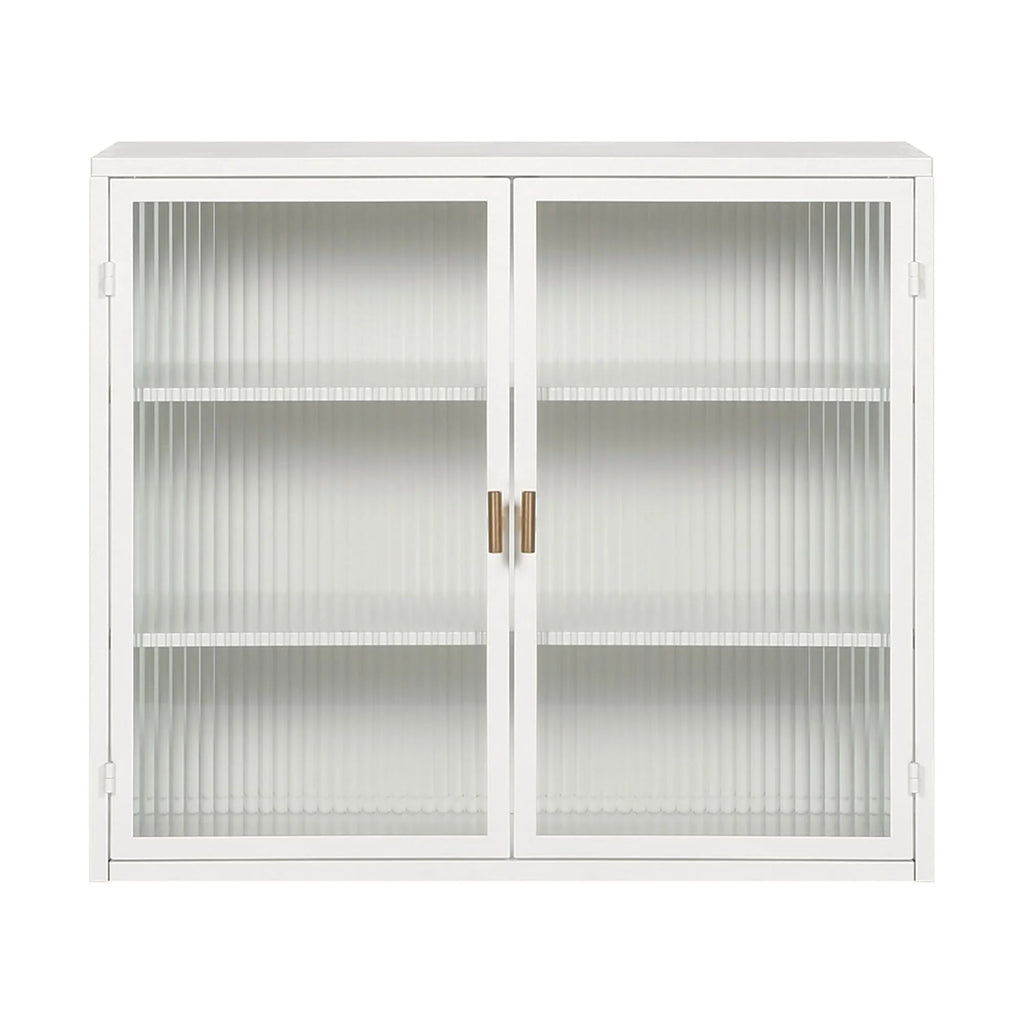 27.56"Modern Wall Cabinet with Glass Doors, Bathroom Cabinet with Featuring Three-tier Storage for Entryway Living Room, Bathroom or Dining Room, Mint Green