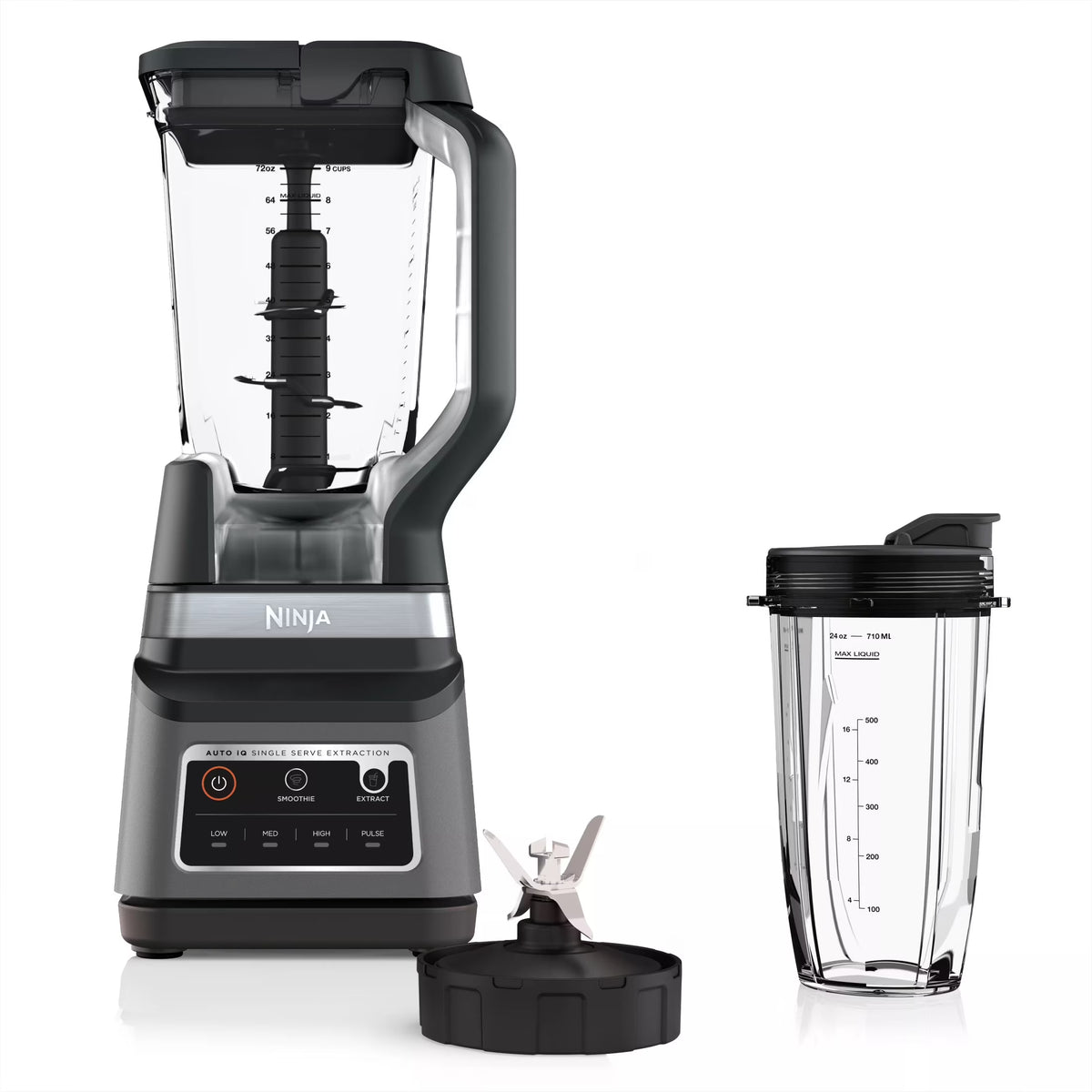 Ninja Professional Plus DUO Blender, 1400 W, 2 Auto-IQ Programs for Smoothies, Nutrient Extraction, 72 oz* Total Crushing Pitcher & (1) 24 oz To-Go Cup, Black, BN750