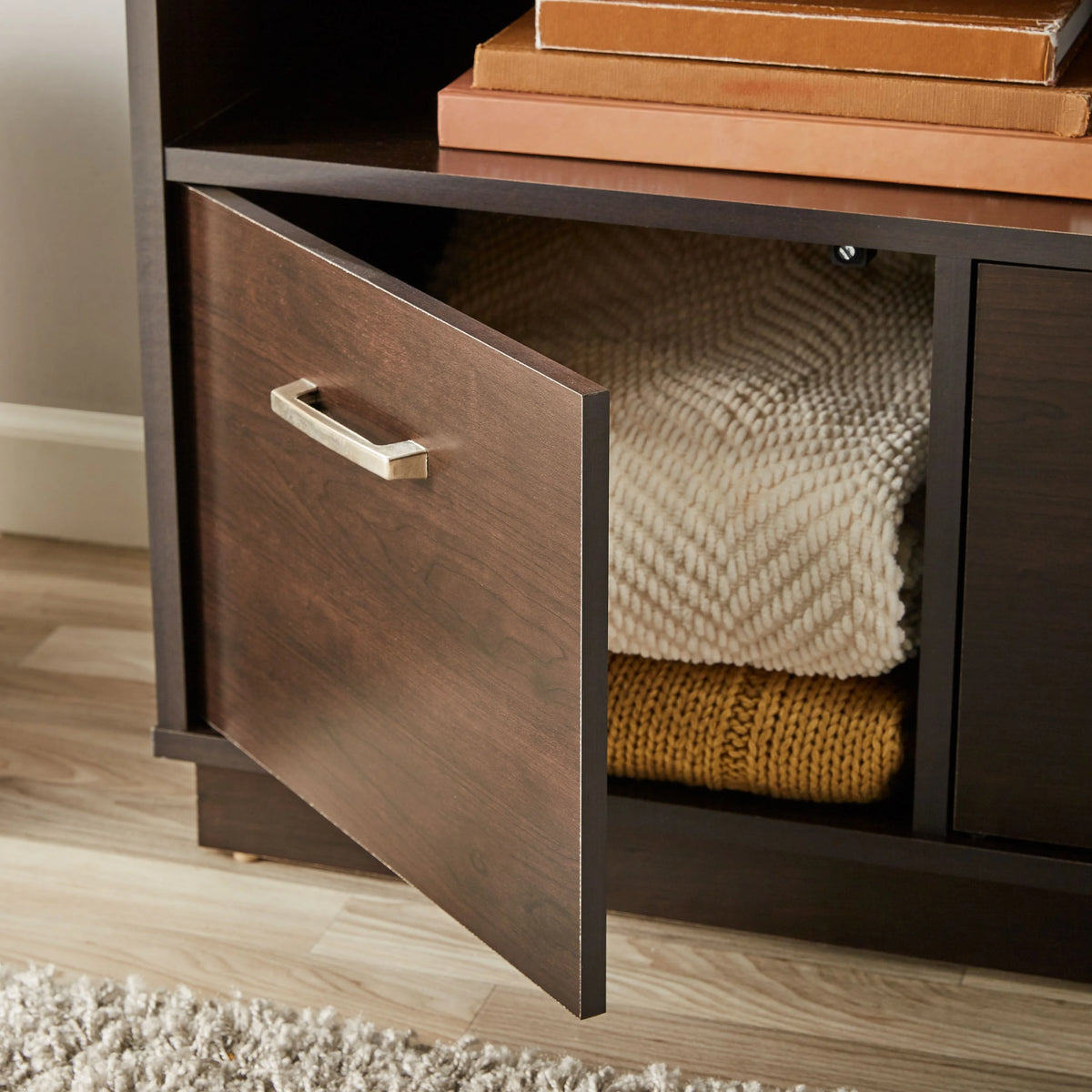 Mainstays 3-Door TV Stand Console for TVs up to 50", Blackwood Finish