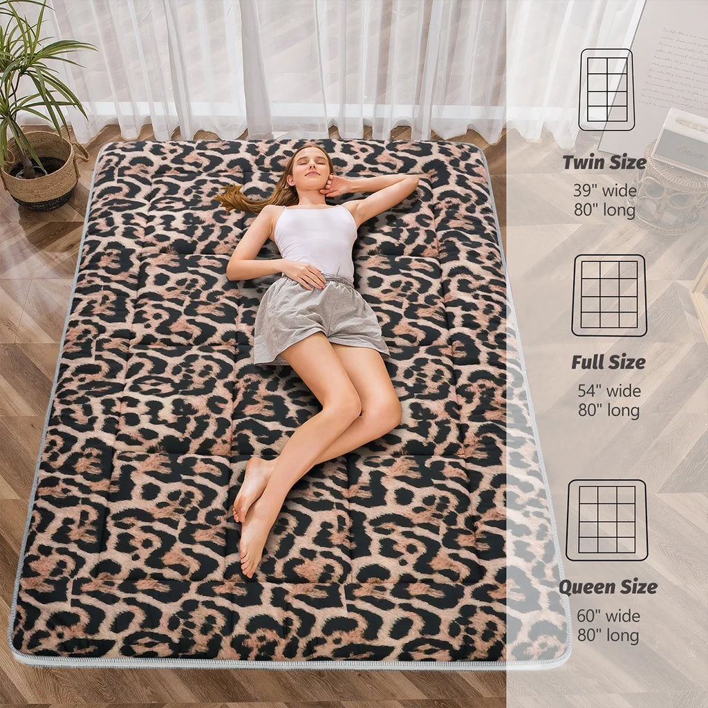 Futon Mattress, Padded Japanese Floor Mattress Quilted Bed Mattress Topper, Extra Thick Folding Sleeping Pad, Dark Grey, Twin