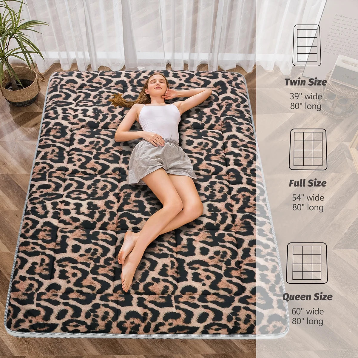 Futon Mattress, Padded Japanese Floor Mattress Quilted Bed Mattress Topper, Extra Thick Folding Sleeping Pad, Dark Grey, Twin