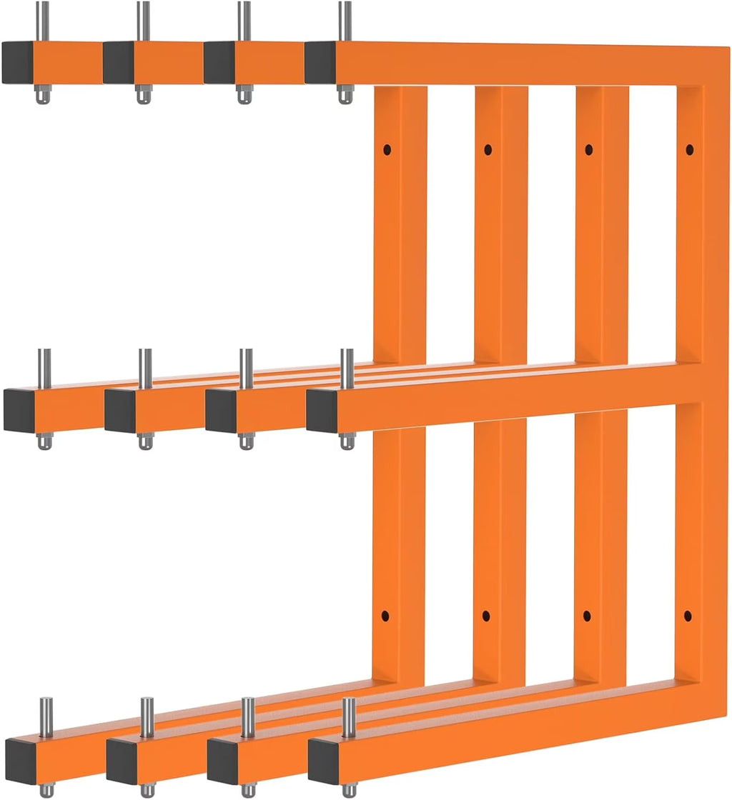 Wall Mount, Lumber Storage Rack, Heavy Duty Wood Storage Racks with 6-Level System, 720 lb Sturdy Garage Wood Organizer, Orange Lumber Metal Racks for Indoor and Outdoor