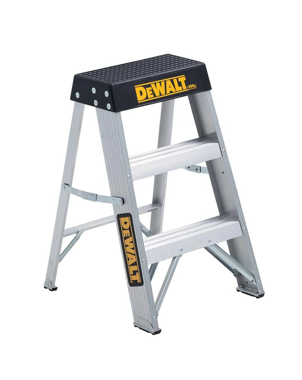 "DEWALT DXL2010-02 2 Steps, Aluminum Step Stool, 300 lb. Load Capacity, Silver"