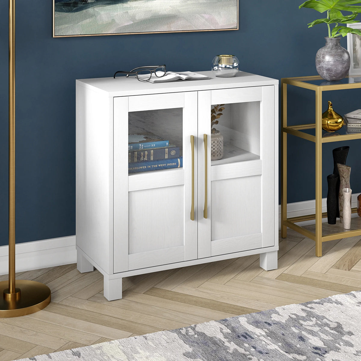 Evelyn&Zoe Holbrook Rectangular Accent Cabinet, Alder White
