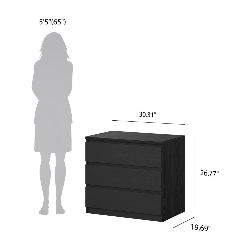 Tvilum Scottsdale 3 Drawer Chest Dresser for Adults, White High Gloss