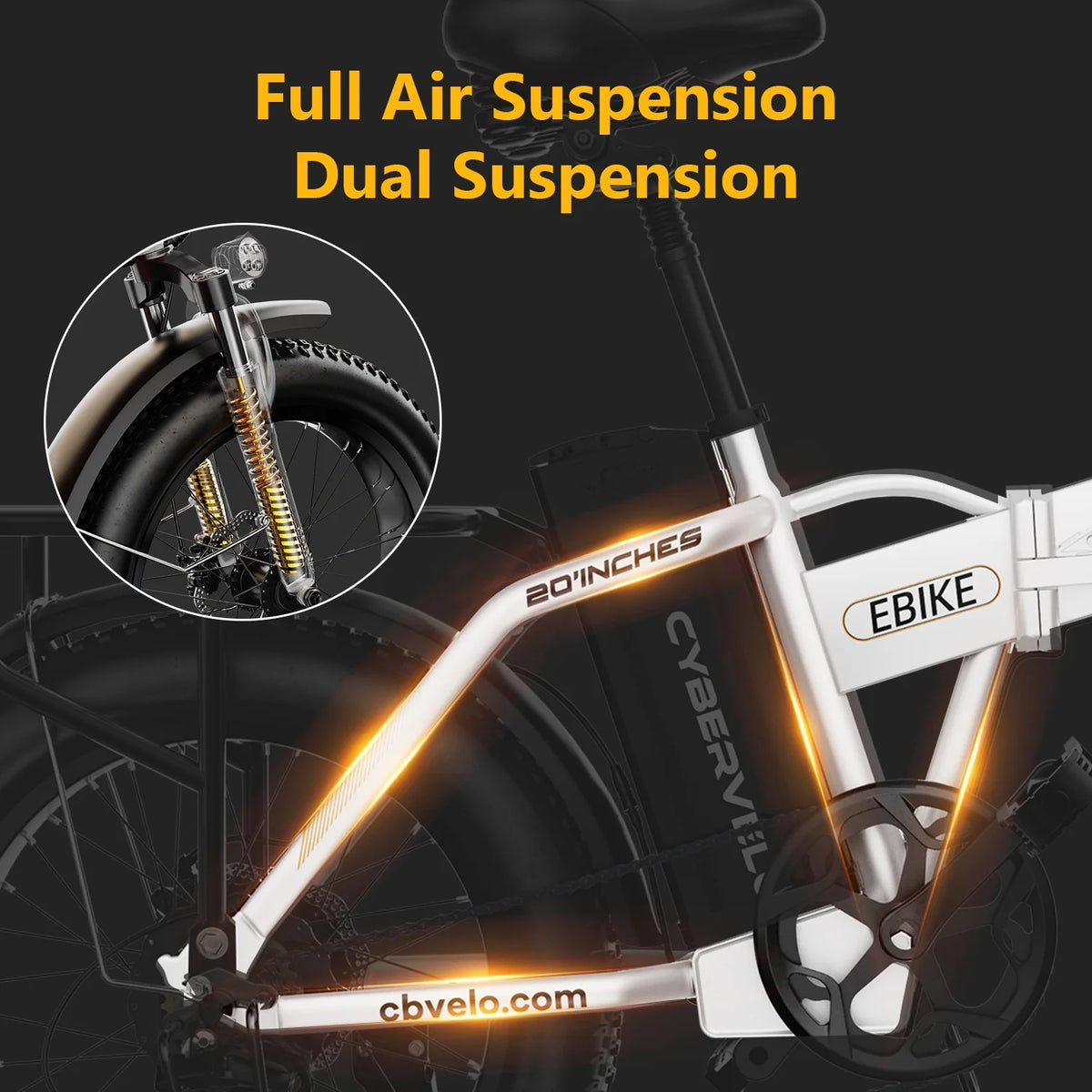 1000W Foldable ebike for adult 80+miles 28+mph battery removable 20 inch fat tyre ebike for all terrain